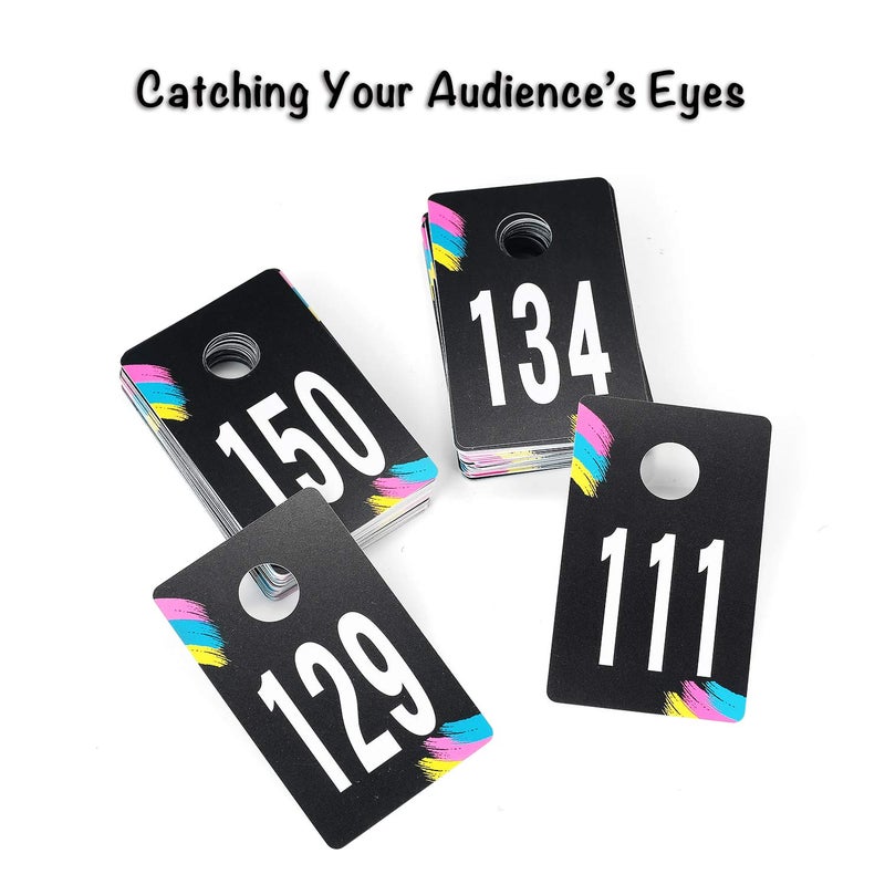 SUKIRA Live Sale Plastic Number Tags, Normal and Reverse Mirror Image Coat Room Checks for Facebook Live Sale, Reusable Lularoe Supplies, Hanger Cards for Clothes, 100 Consecutive Numbers, (101-200) - Image 2